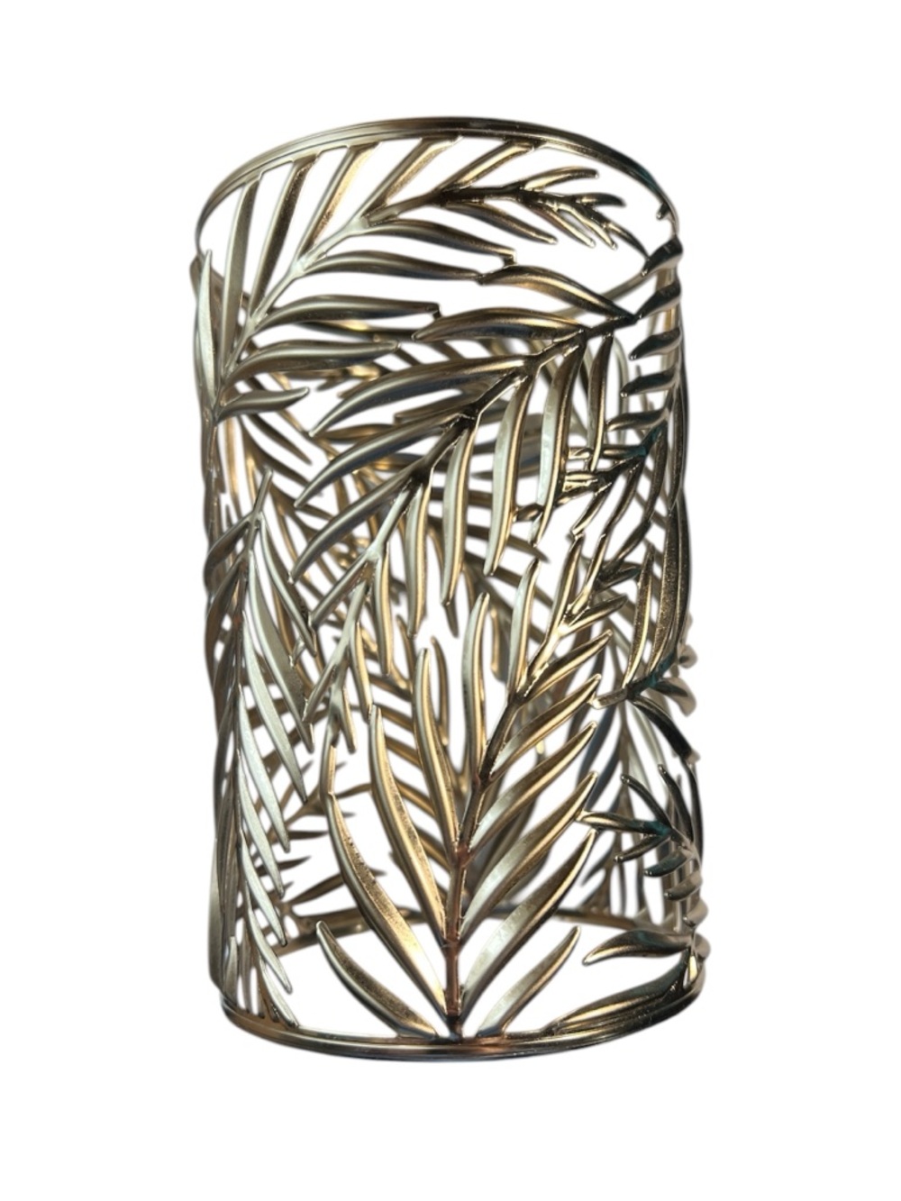 Y2K Bath & Body Works Gold Leaf Cutout Metal Votive Holder